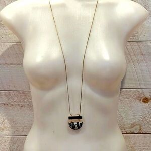 LOFT Black and Gold Statement Necklace